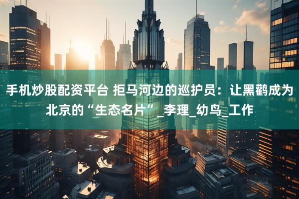 手机炒股配资平台 拒马河边的巡护员：让黑鹳成为北京的“生态名片”_李理_幼鸟_工作